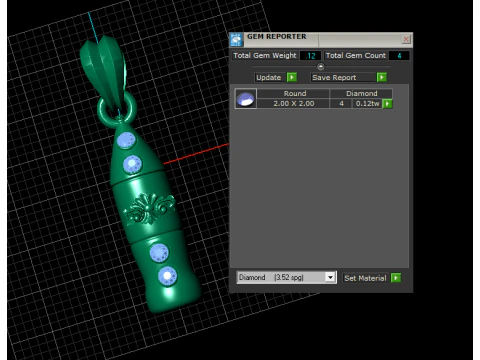 Royal Gem Charm Pendant 3D Printable Model 3D Print Model