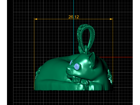 眠っているロイヤル キャット ペンダント 3D 印刷可能モデル 3Dプリントモデル