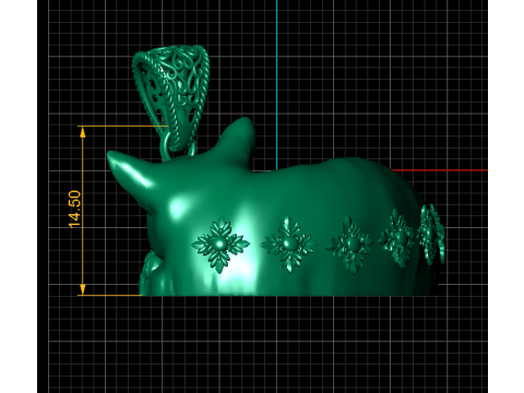 眠っているロイヤル キャット ペンダント 3D 印刷可能モデル 3Dプリントモデル