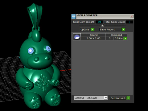 Cute Golden Hippo Pendant 3D Print Model
