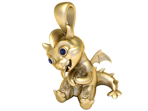 可爱小龙吊坠 3D 打印模型