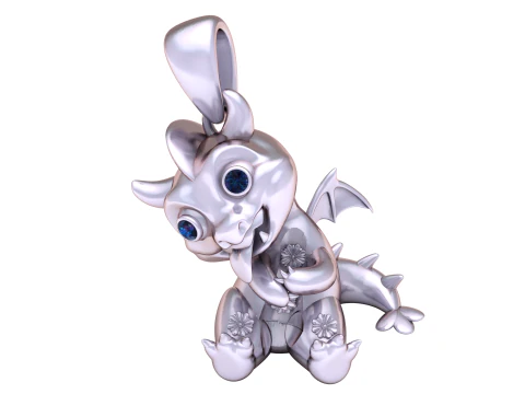 Cute Baby Dragon Pendant 3D Print Model