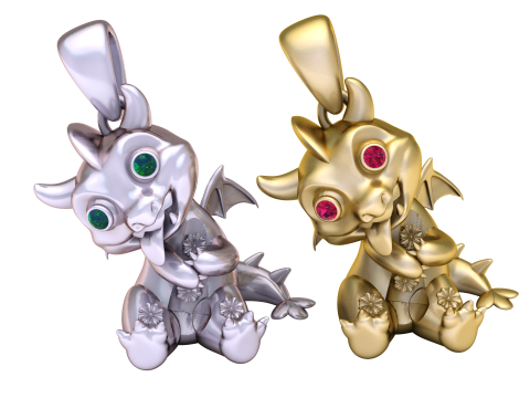 Милый кулон-дракончик 3D Принт Модель