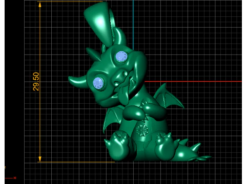 Cute Baby Dragon Pendant 3D Print Model