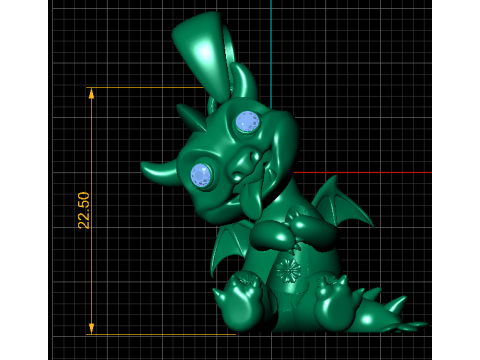 Милый кулон-дракончик 3D Принт Модель