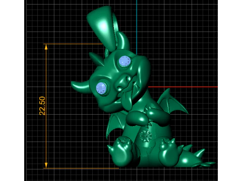 Cute Baby Dragon Pendant 3D Print Model
