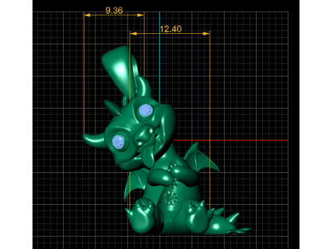Милый кулон-дракончик 3D Принт Модель