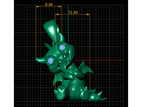 Cute Baby Dragon Pendant 3D Print Model