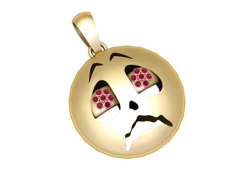 Sad Emoji Pendant 3D Print Model