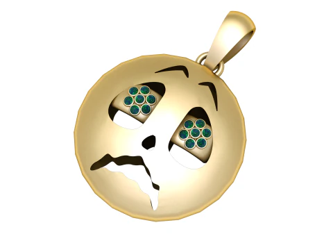 Sad Emoji Pendant 3D Print Model