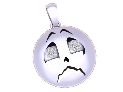 悲伤表情吊坠 3D 打印模型