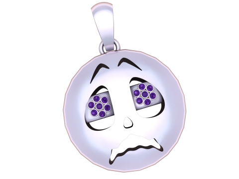 悲伤表情吊坠 3D 打印模型