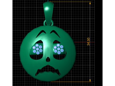 悲伤表情吊坠 3D 打印模型