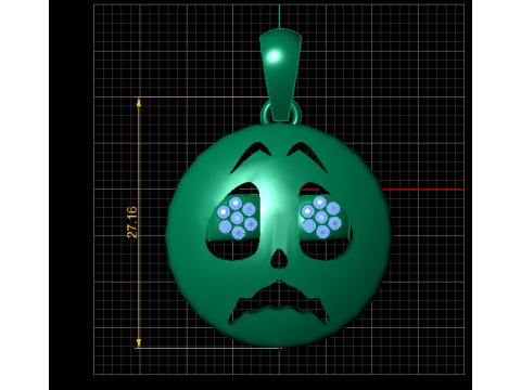悲伤表情吊坠 3D 打印模型