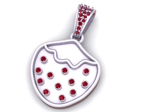 Diamond Drop Heart Pendant 3D Print Model