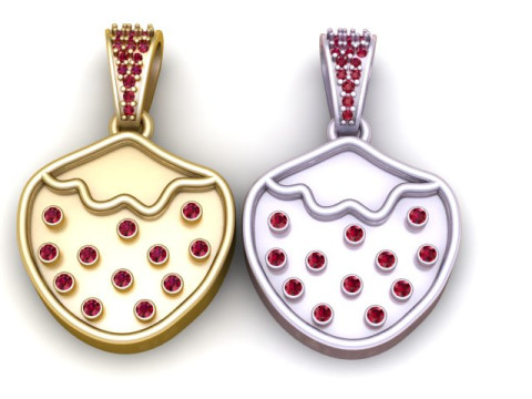 डायमंड ड्रॉप हार्ट पेंडेंट 3D प्रिंट मॉडल