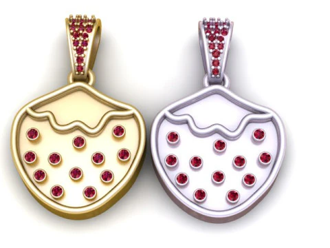 Diamond Drop Heart Pendant 3D Print Model