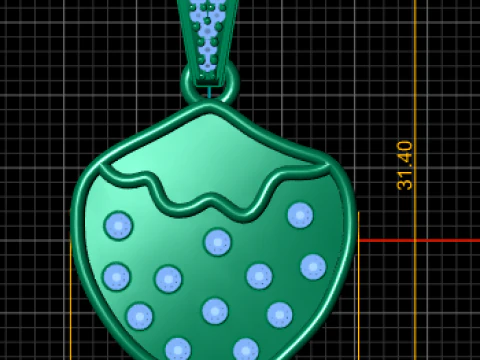 Diamond Drop Heart Pendant 3D Print Model