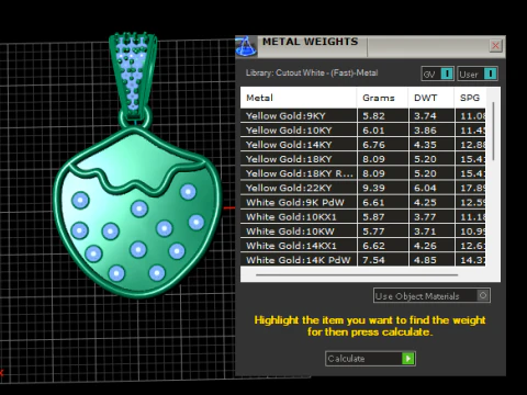 Diamond Drop Heart Pendant 3D Print Model