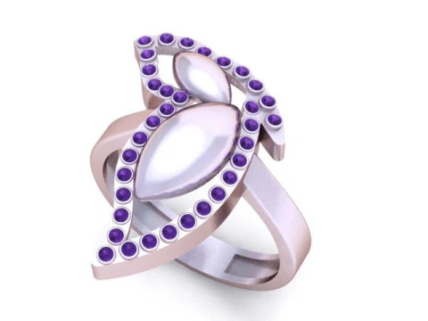 Leaf Swirl Statement Ring 3D Print Model