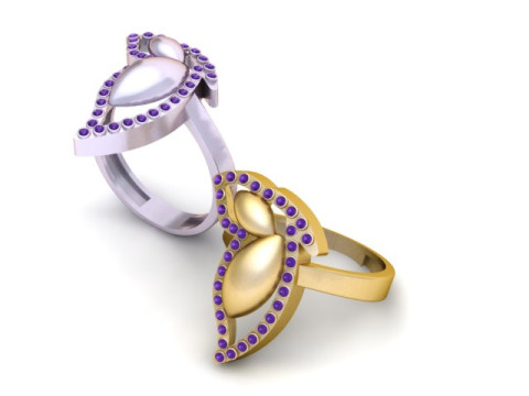 Bague tendance tourbillon de feuilles Modèles 3D en vedette