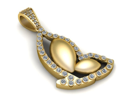 Pendentif élégant tourbillon de feuilles Modèles 3D en vedette