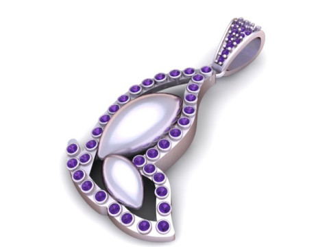 Pendentif élégant tourbillon de feuilles Modèles 3D en vedette