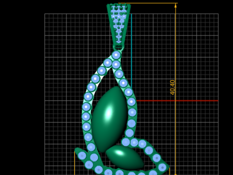 Pendentif élégant tourbillon de feuilles Modèles 3D en vedette
