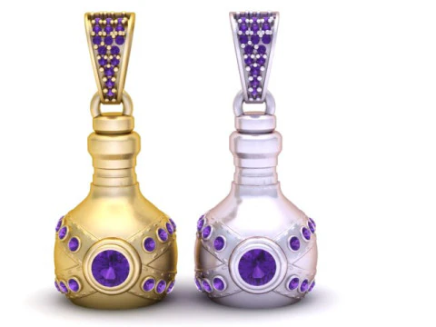 Leaf Swirl Jewelry Set Pendant Earrings 3D Print Model