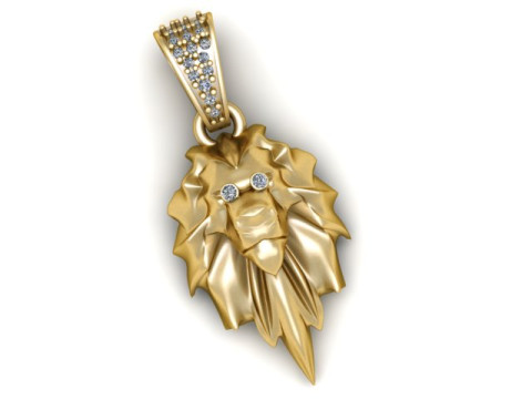 Majestatyczny wisiorek z głową lwa Model do druku 3D