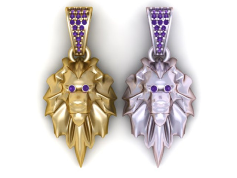 Majestatyczny wisiorek z głową lwa Model do druku 3D