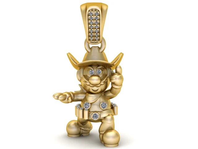 Cowboy Hero Character Pendant 3D Print Model .c4d .max .obj .3ds .fbx .stl .blend 