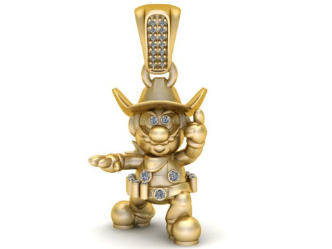 काउबॉय हीरो कैरेक्टर पेंडेंट 3D प्रिंट मॉडल