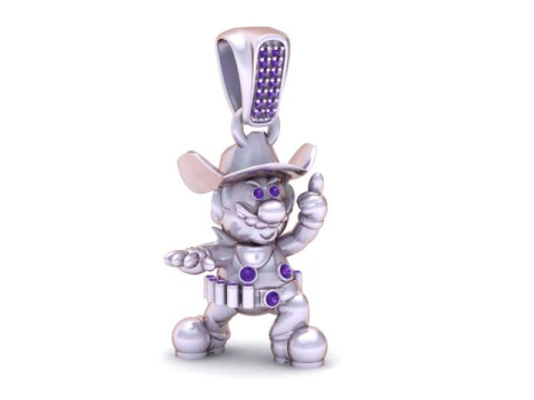 Cowboy Hero Character Pendant 3D Print Model