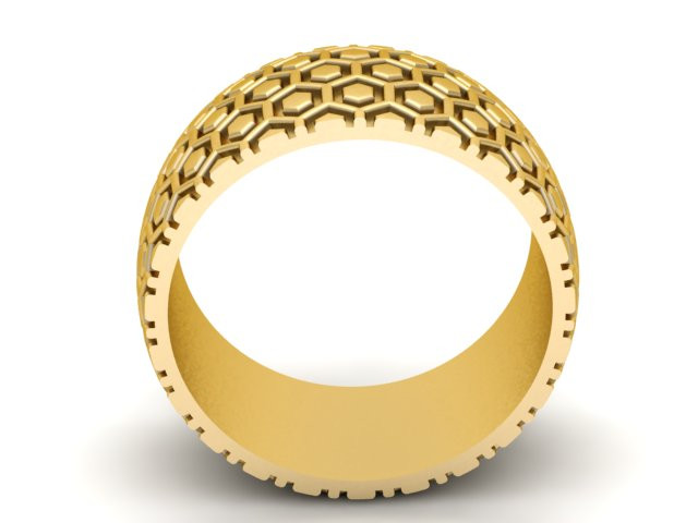 Geometrische zeshoekige patroonband 3D printmodel .c4d .max .obj .3ds .fbx .stl .blend 