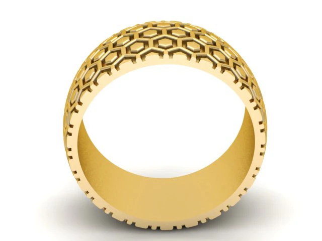 Geometric Hex Pattern Band 3D Print Model .c4d .max .obj .3ds .fbx .stl .blend 