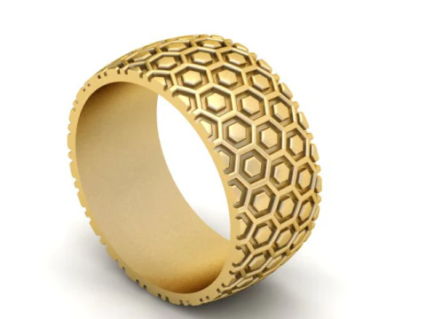 Geometric Hex Pattern Band 3D Print Model