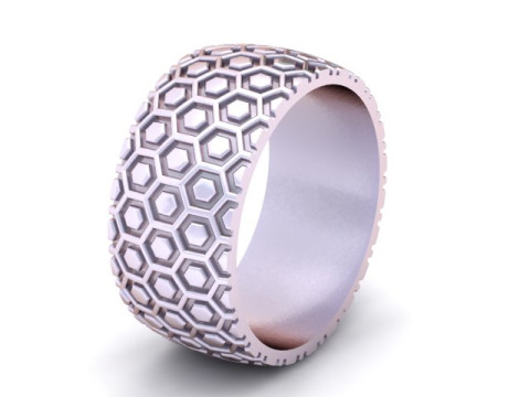 Geometrische zeshoekige patroonband 3D printmodel