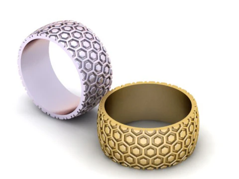Geometric Hex Pattern Band 3D Print Model