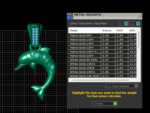 Кулон «Кривая дельфина» с бриллиантами 3D Принт Модель