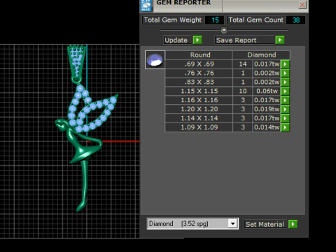 Diamond Fairy Silhouette Pendant 3D Print Model