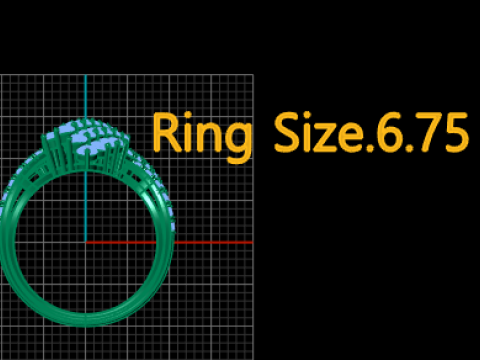 Königlicher Diamant-Cluster-Kronenring 3D Druckmodell