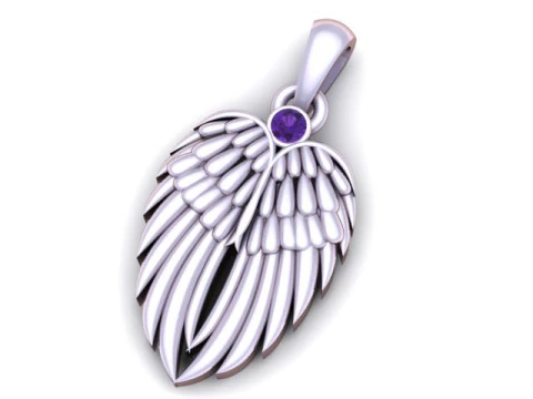 Angel Wing Diamond Pendant 3D Print Model