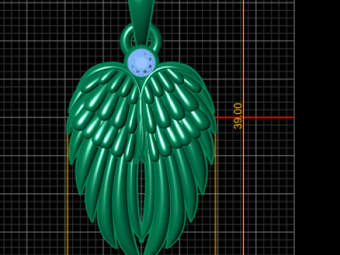 Angel Wing Diamond Pendant 3D Print Model