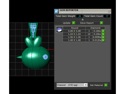 Cute Diamond Bee Pendant 3D Print Model