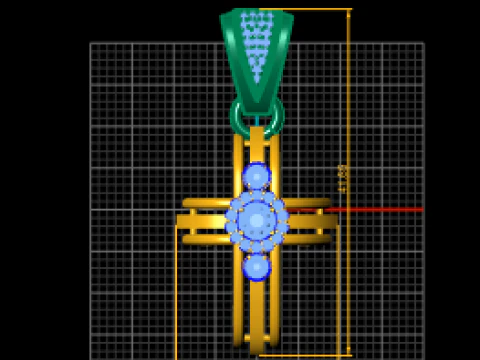 Diamond Halo Cross Pendant 3D Print Model