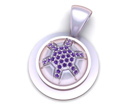 Diamond Turtle Symbol Pendant 3D Print Model