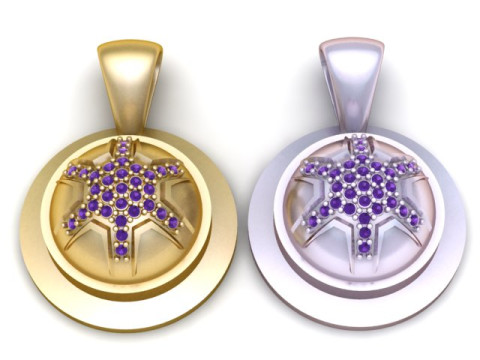 हीरा कछुआ प्रतीक पेंडेंट 3D प्रिंट मॉडल