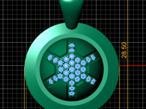 हीरा कछुआ प्रतीक पेंडेंट 3D प्रिंट मॉडल
