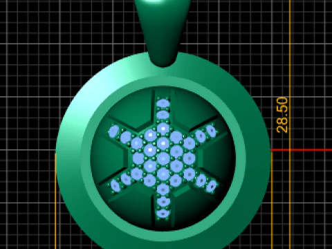 Diamond Turtle Symbol Pendant 3D Print Model